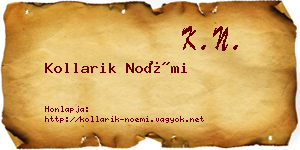 Kollarik Noémi névjegykártya